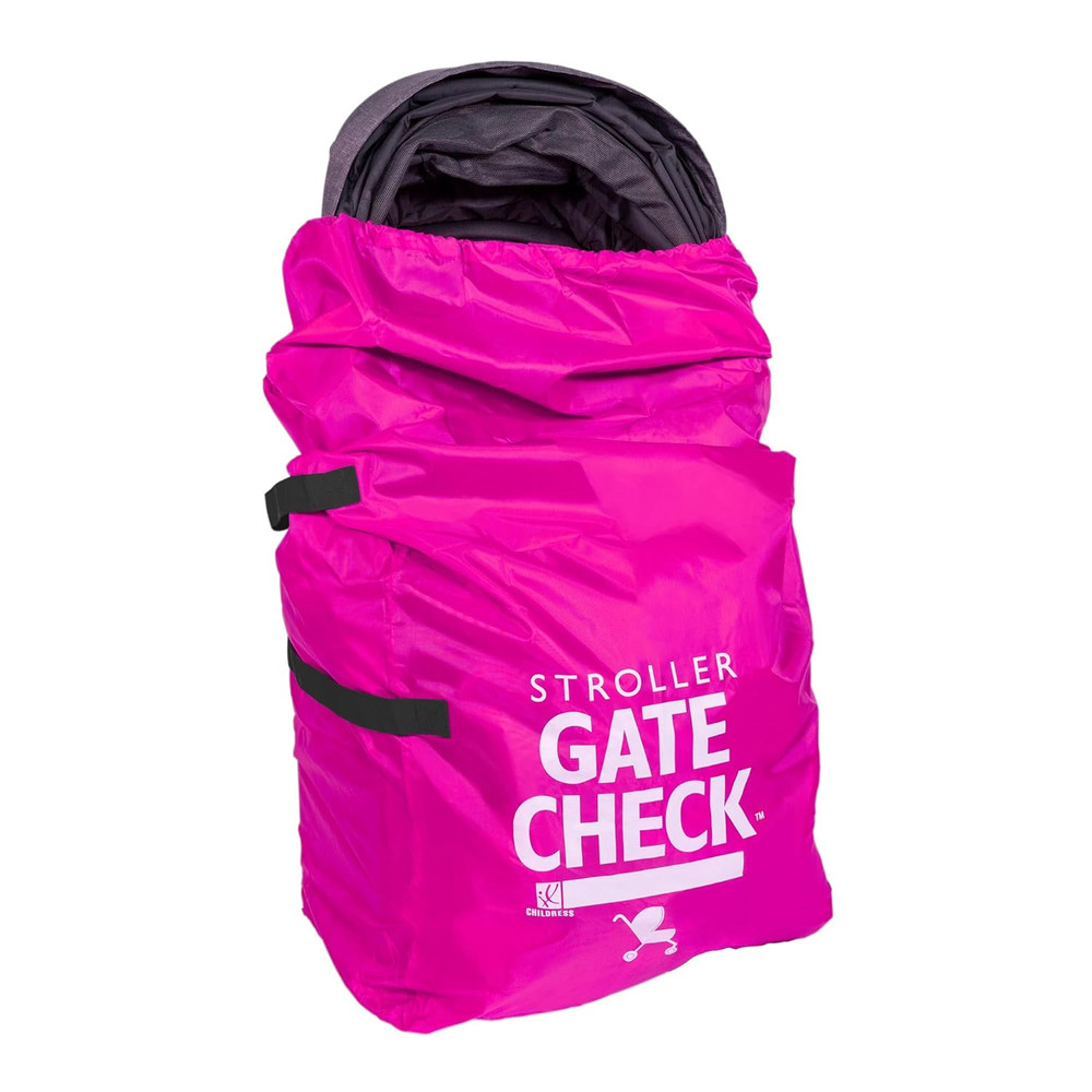 Neon Pink Gate Check Bag for Single & Double Strollers