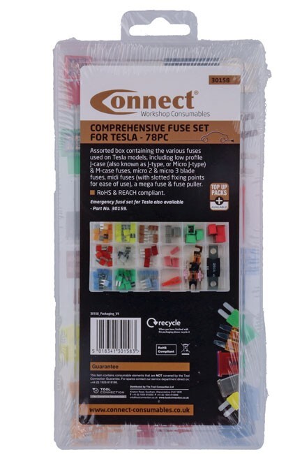 Connect 30158 Comprehensive Fuse Set For Tesla 78pc