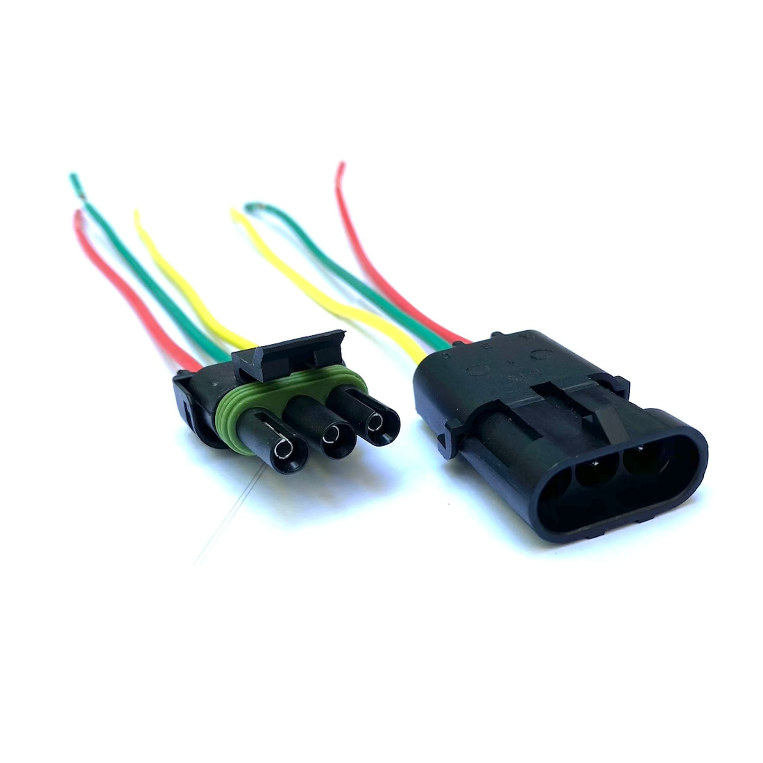 14 AWG Assembled Delphi Weather Pack 3 Pin Sealed Connector Kit. 6" wire