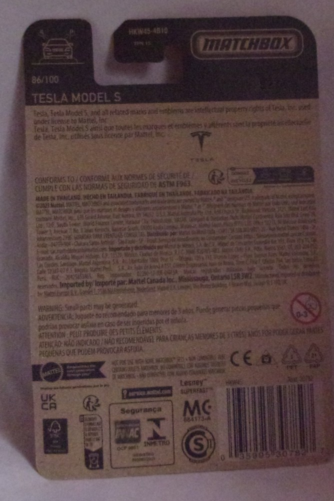 KKar Matchbox - 2022/23 Basic - 86/100 * Tesla Model S - White