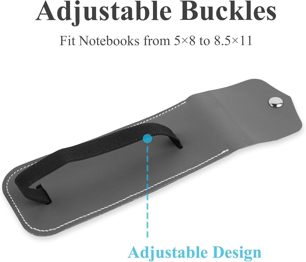 Multi-Functional Grey Pen Holder for Notebooks - Elegant and Practical Design