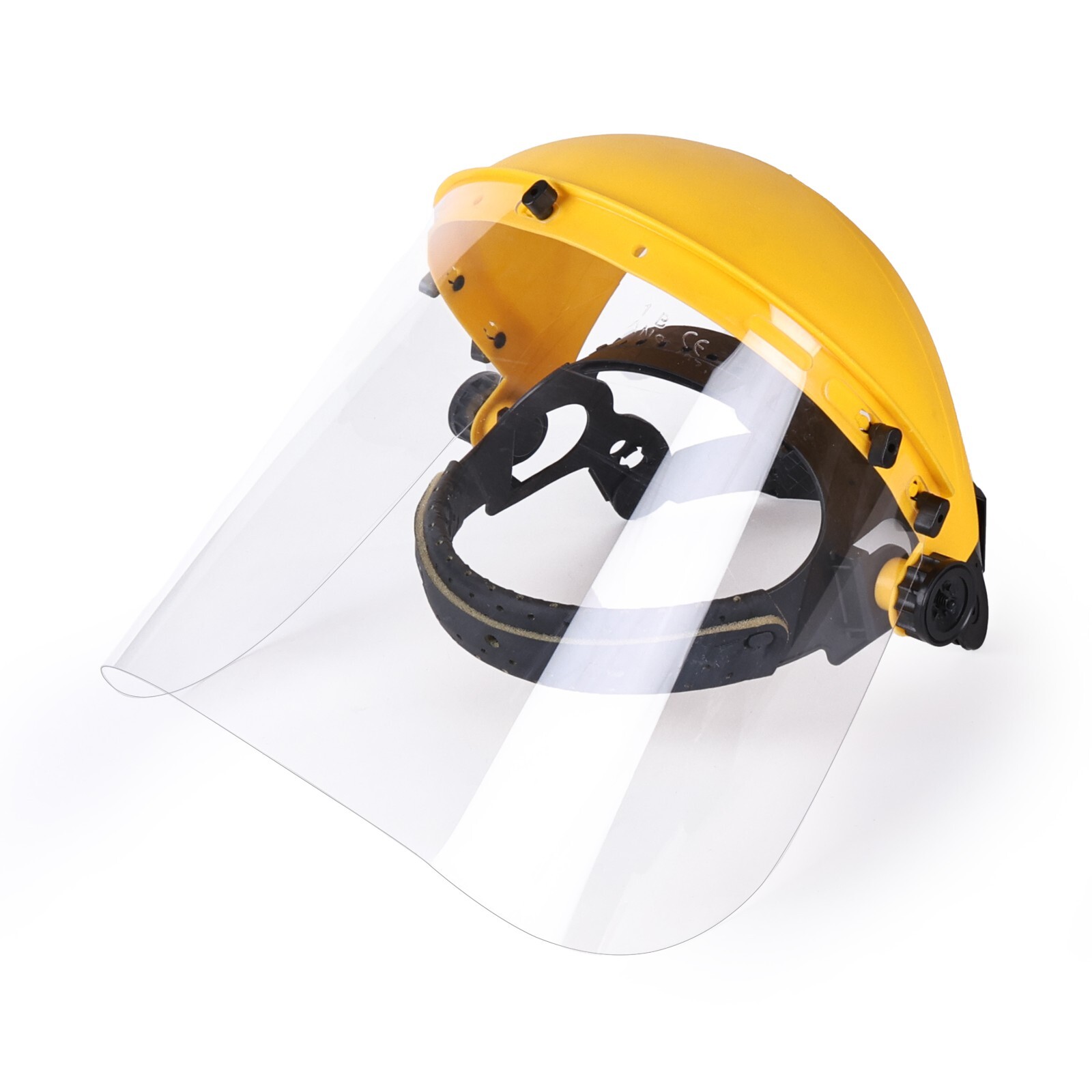 Reusable Face Shield with Ratchet – Full Face Protection, Yellow, 1 Pack