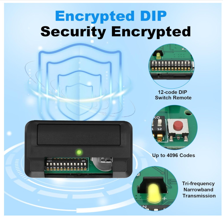 4Pk-811LM Remote for liftmaster with Encrypted DIP Programming Security+ 2.0....