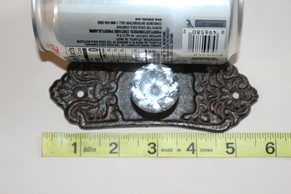Rustic Elegance Cast Iron Handles Pulls Crystal Look Knobs, Hw-55