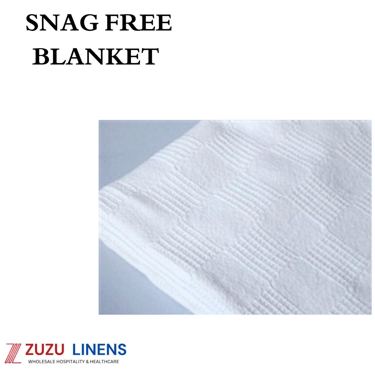 Hospital Thermal Blanket White Snag Free 66x90– Bulk Healthcare Bedding 2.5 lbs