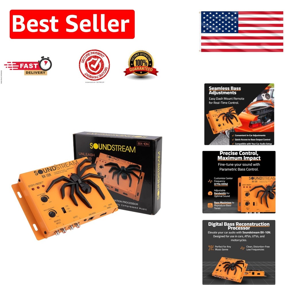 BX-10N Bass Restoration Processor: Parametric Equalizer for Car Audio - Orange