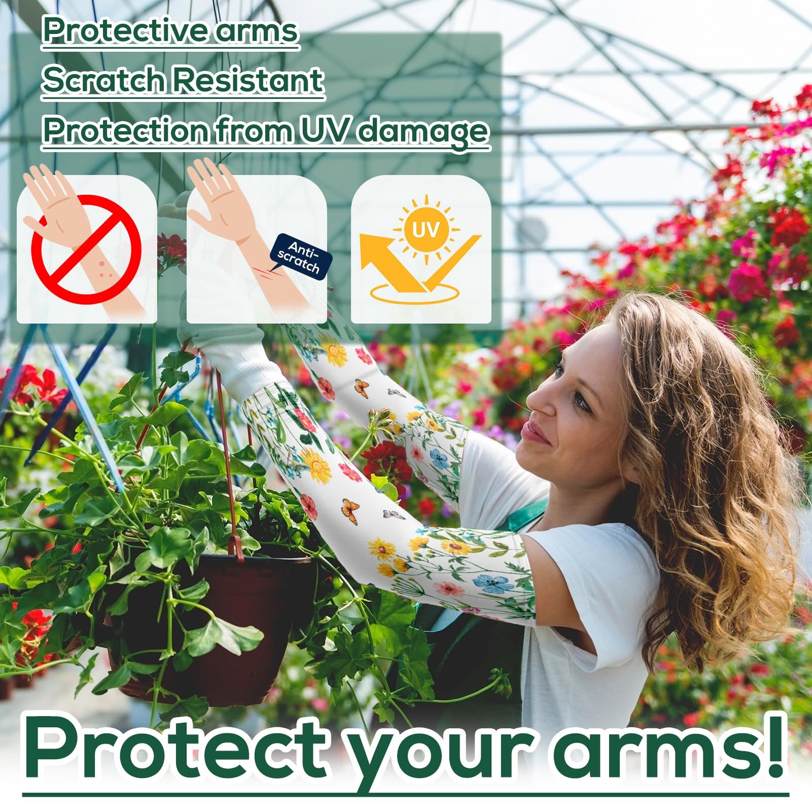 Farmers Defense Gardening Sleeves for Women 4 Pairs Sun Protection for Women
