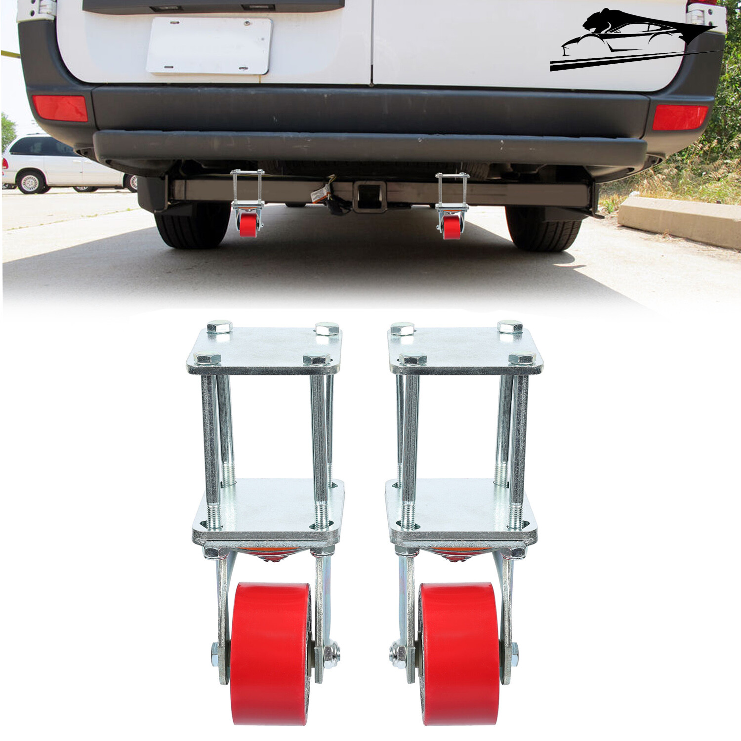 For RV Travel Trailer Fifth Wheel RV 2.5" or 3" Receivers Hitch Mount Skid Wheel