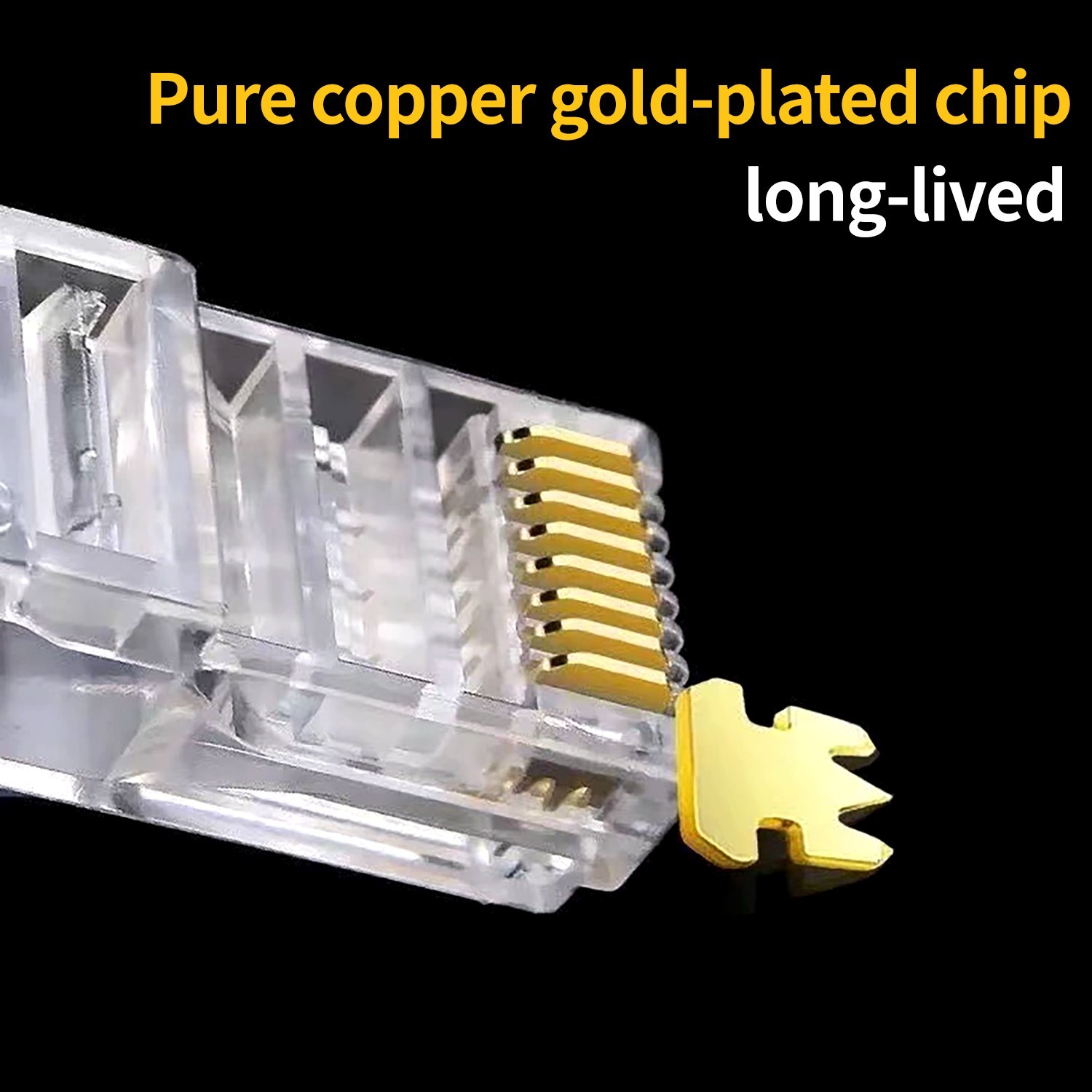 100pcs CAT6 / CAT6E Shielded RJ45 Pass Through Modular Plug Cable Connector 8P8C