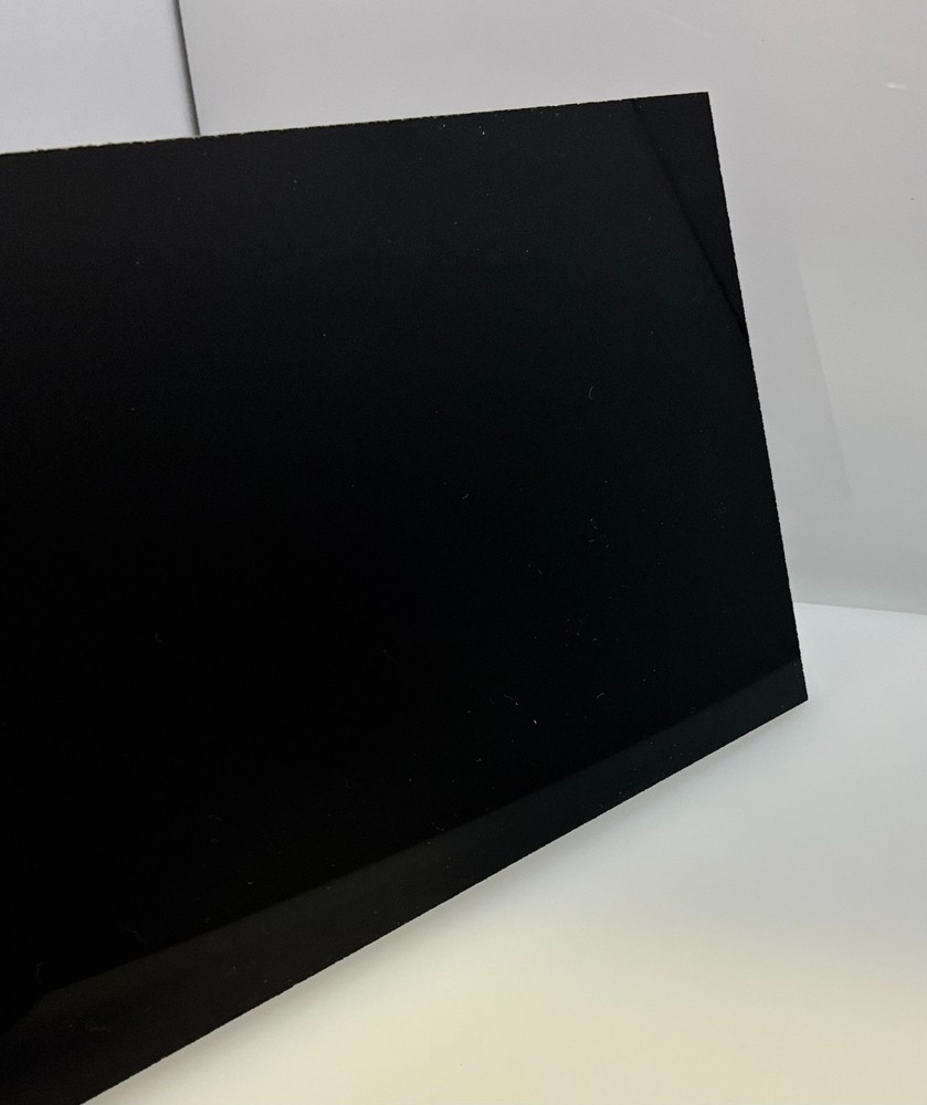 Acrylic Plexiglass Sheet - 1/8" Thick - Black Opaque (#2025) - 6" x 6"