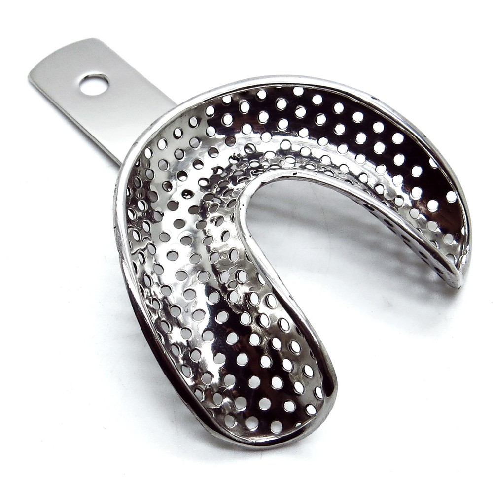 4 Pcs Dental Impression Perforated Large Trays Upper Lower Instruments