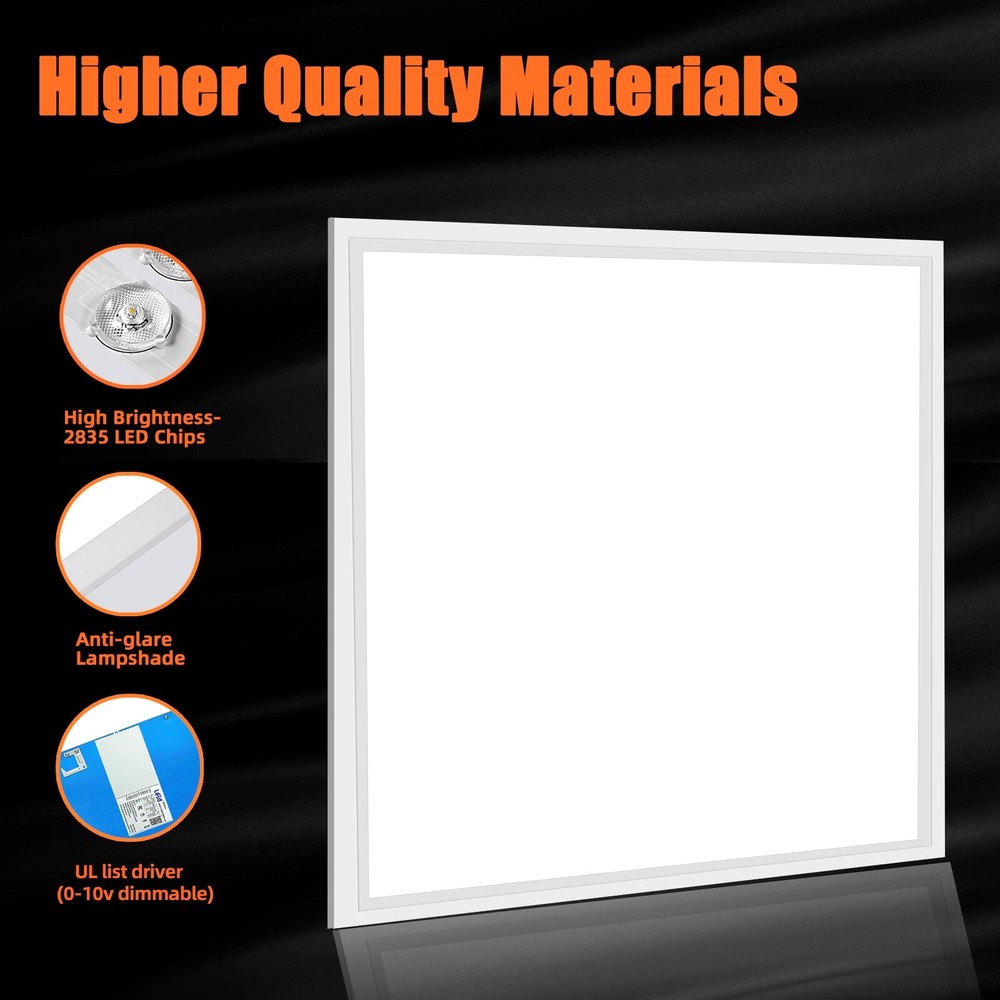 8 Pack 2x2Ft LED Panel Light Drop Ceiling Flat Panel Recessed Troffer Fixtures