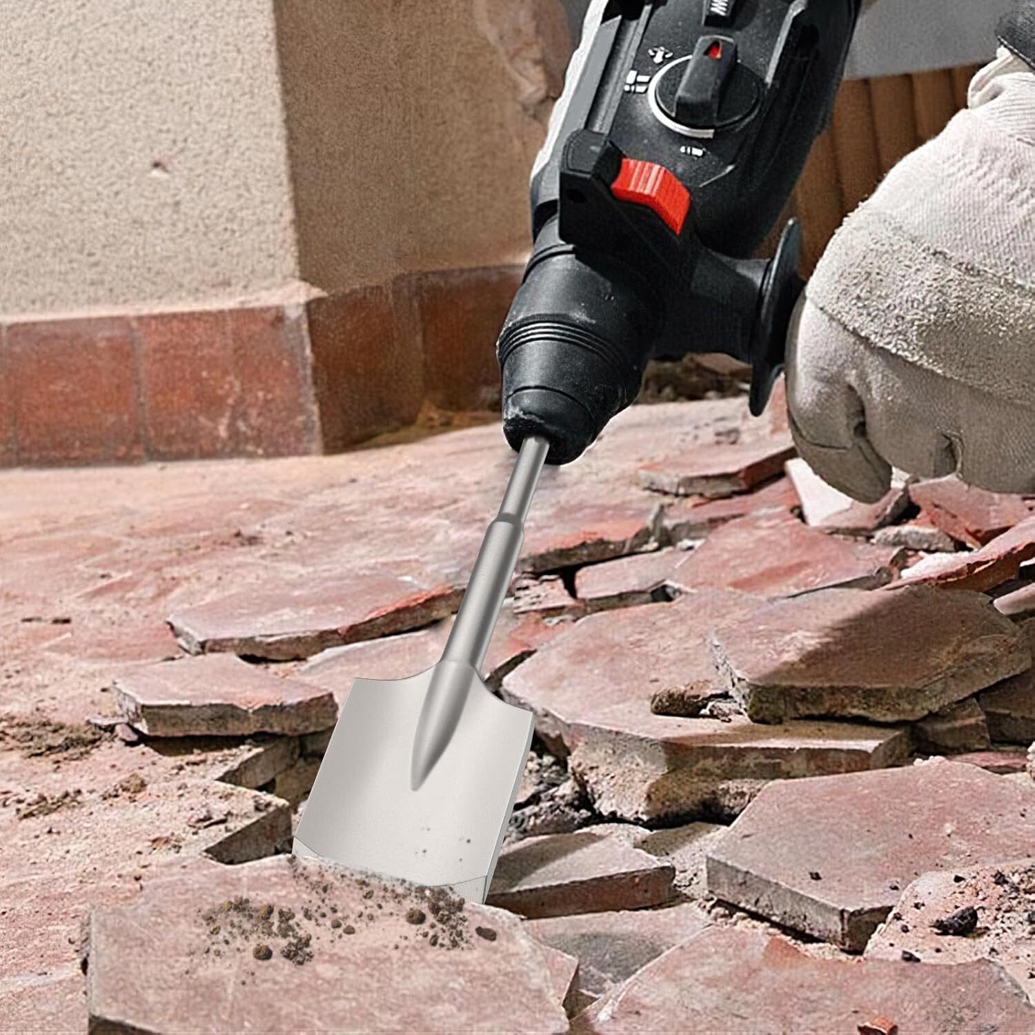 SDS MAX Clay Spade Scoop Square Flat Shovel Chisel Bit for Jack Hammer Drill