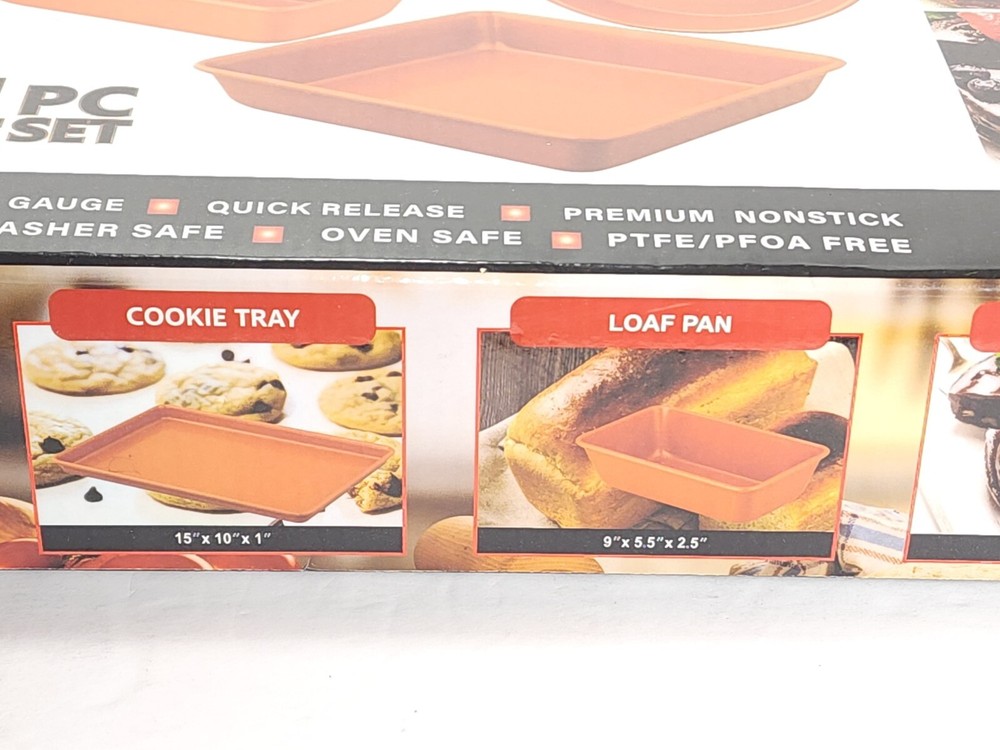 Culinary Edge Copper Ceramic Nonstick Bakeware Set, Assorted Items, 4 Piece