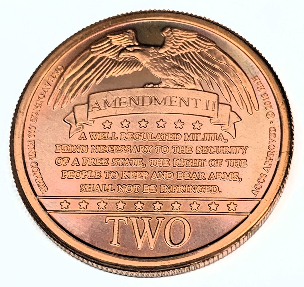 C5304 SECOND AMENDMENT RIGHT COPPER MEDAL, 2013