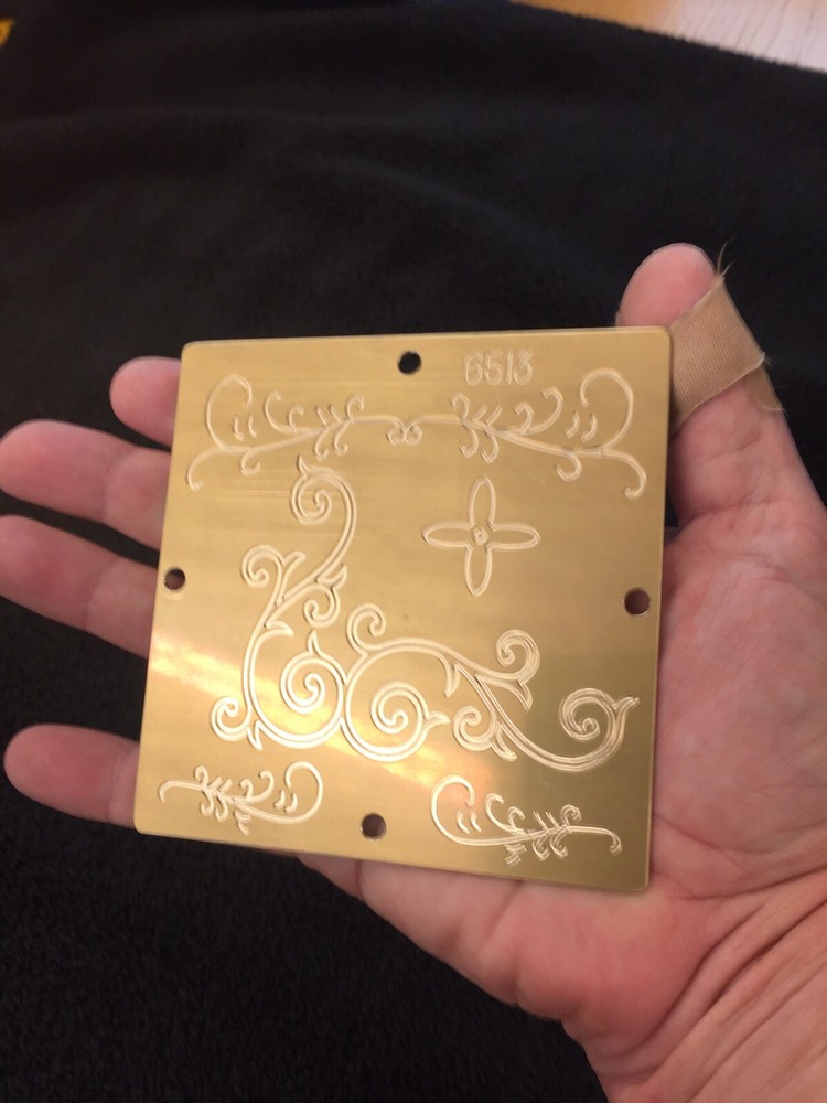 MULTI DIRECTION SCROLL WORK SOLID BRASS ENGRAVING PLATE FOR NEW HERMES FONT TRAY