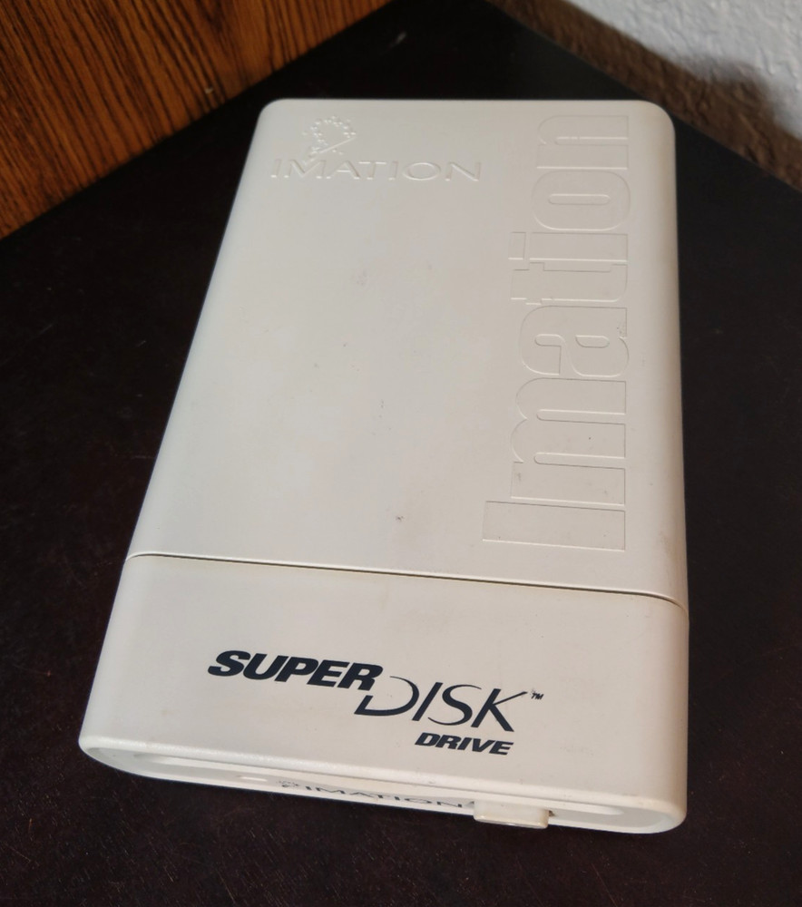 Imation Super Disk Drive PARALLEL External PC-Mac 120 MB with 5 Disks, Software