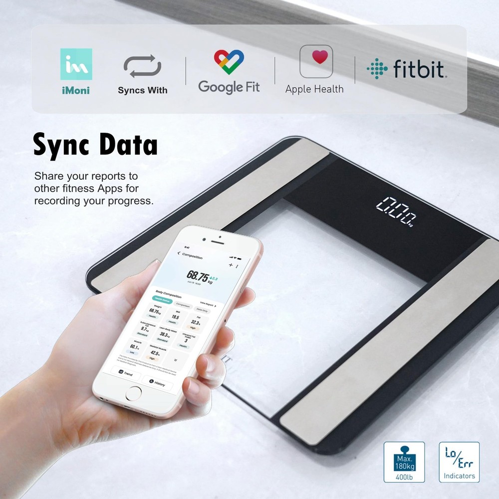 Bluetooth Smart Scale Digital Bathroom Biometric Body Composition 17 Metrics