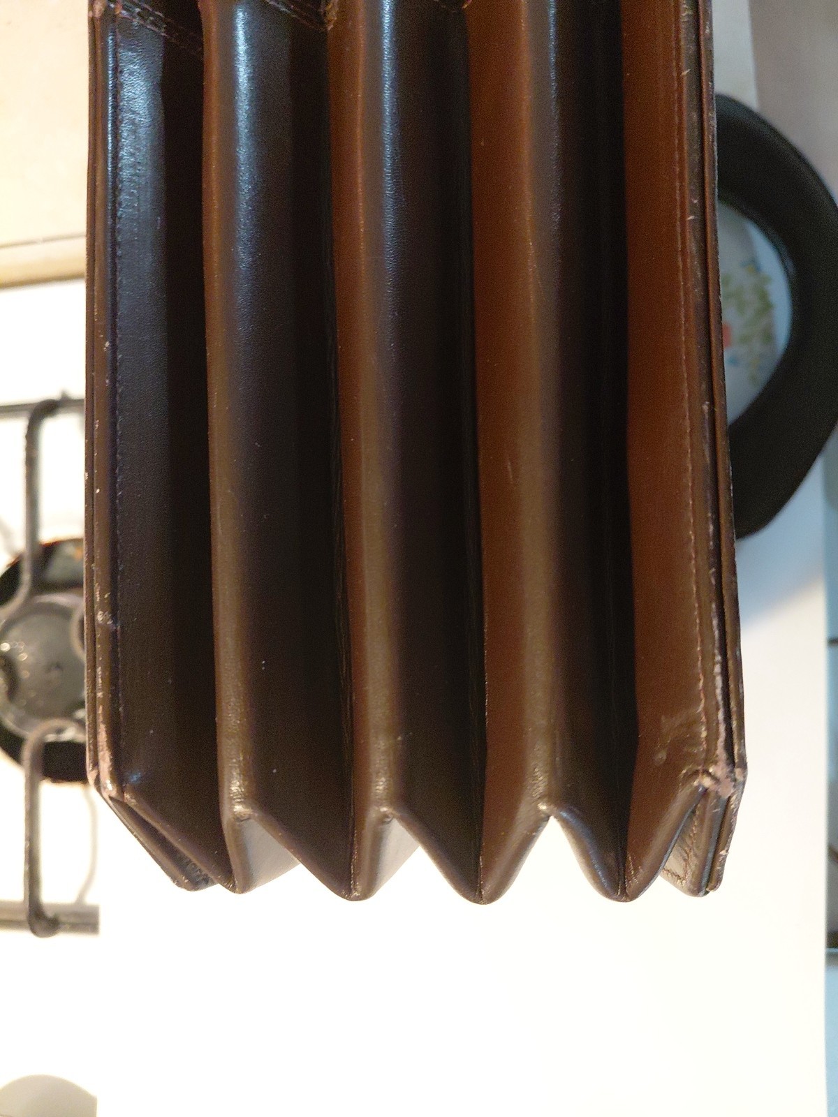 Vintage Susan Gail Handbag Dark Brown Accordion Style Purse Double Handles