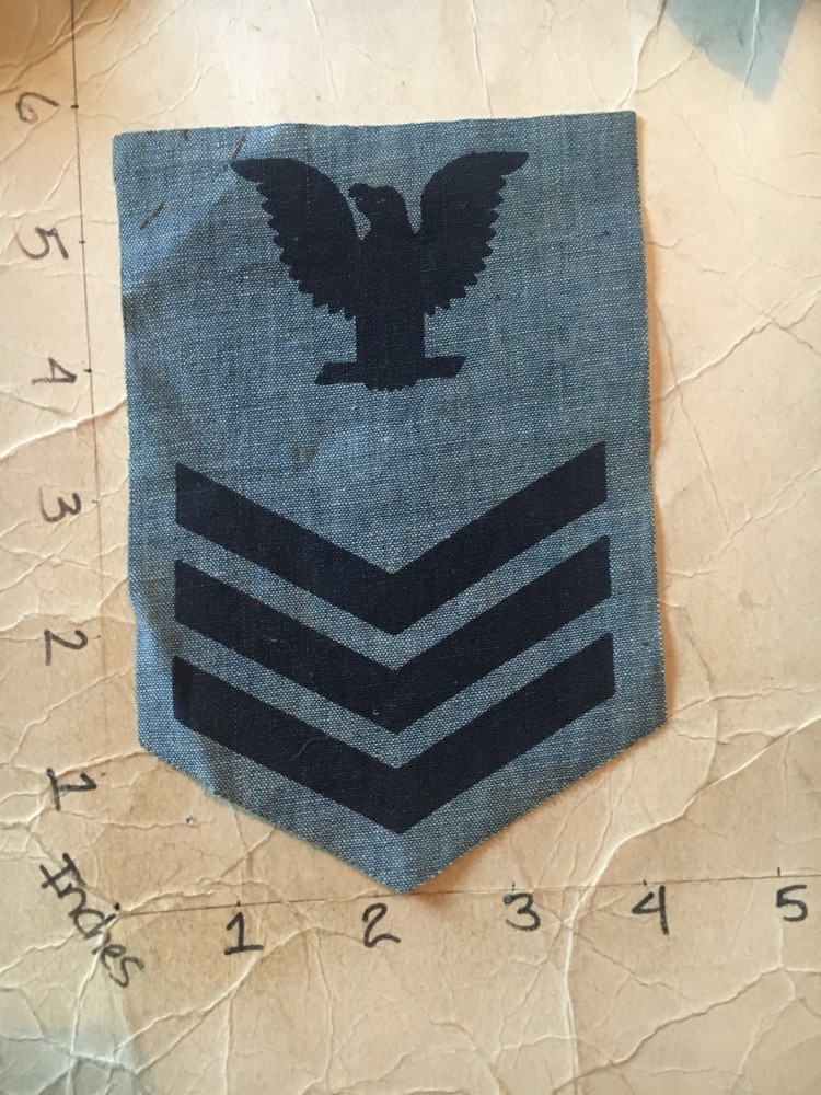 USN US Navy Chambray PO 1st Class Patch 7/7/25