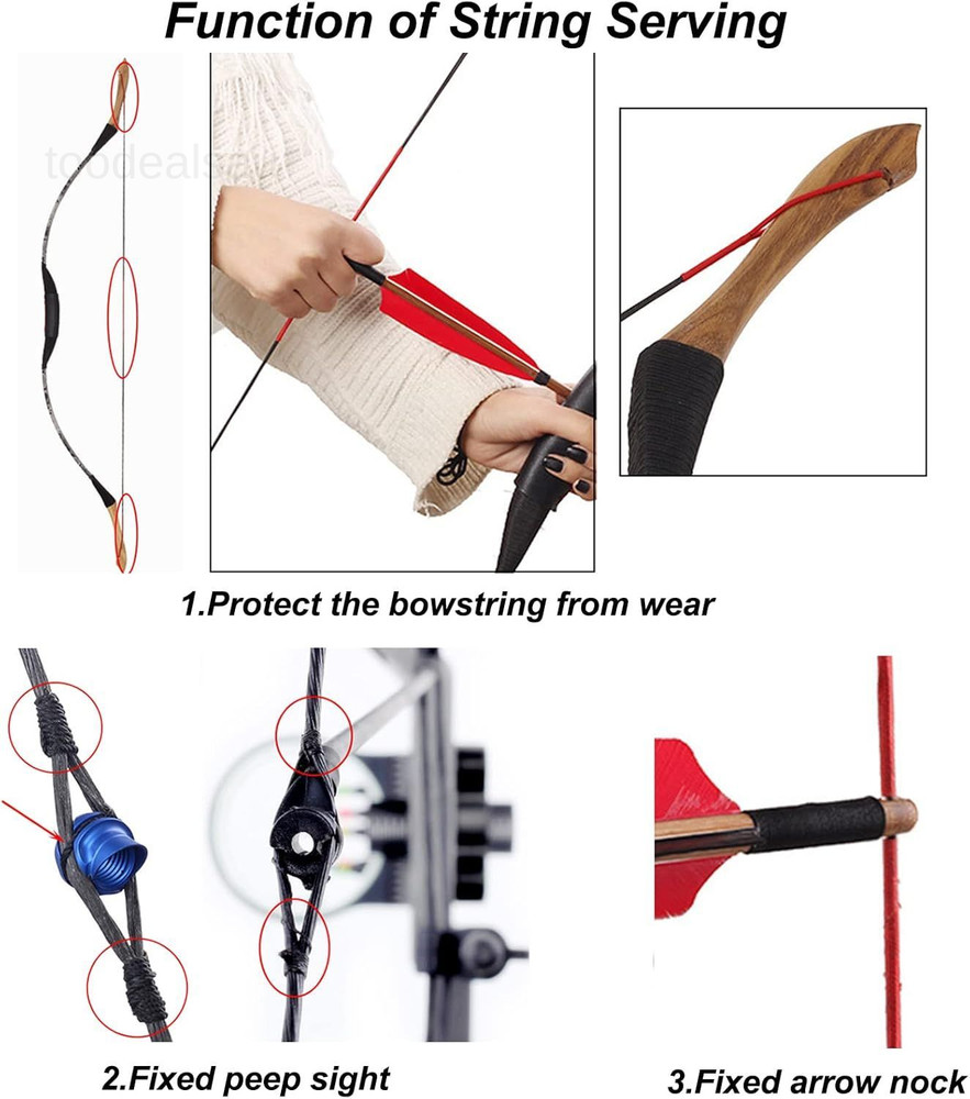 Archery Bowstring Serving Thread Jig 131 yard/120m Durable Black