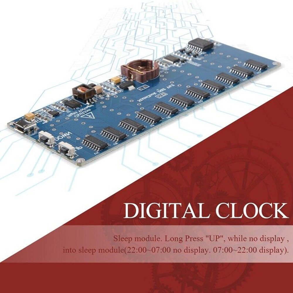 Compact In12 Digital Tube Clock Kit with User Friendly Setup Instructions