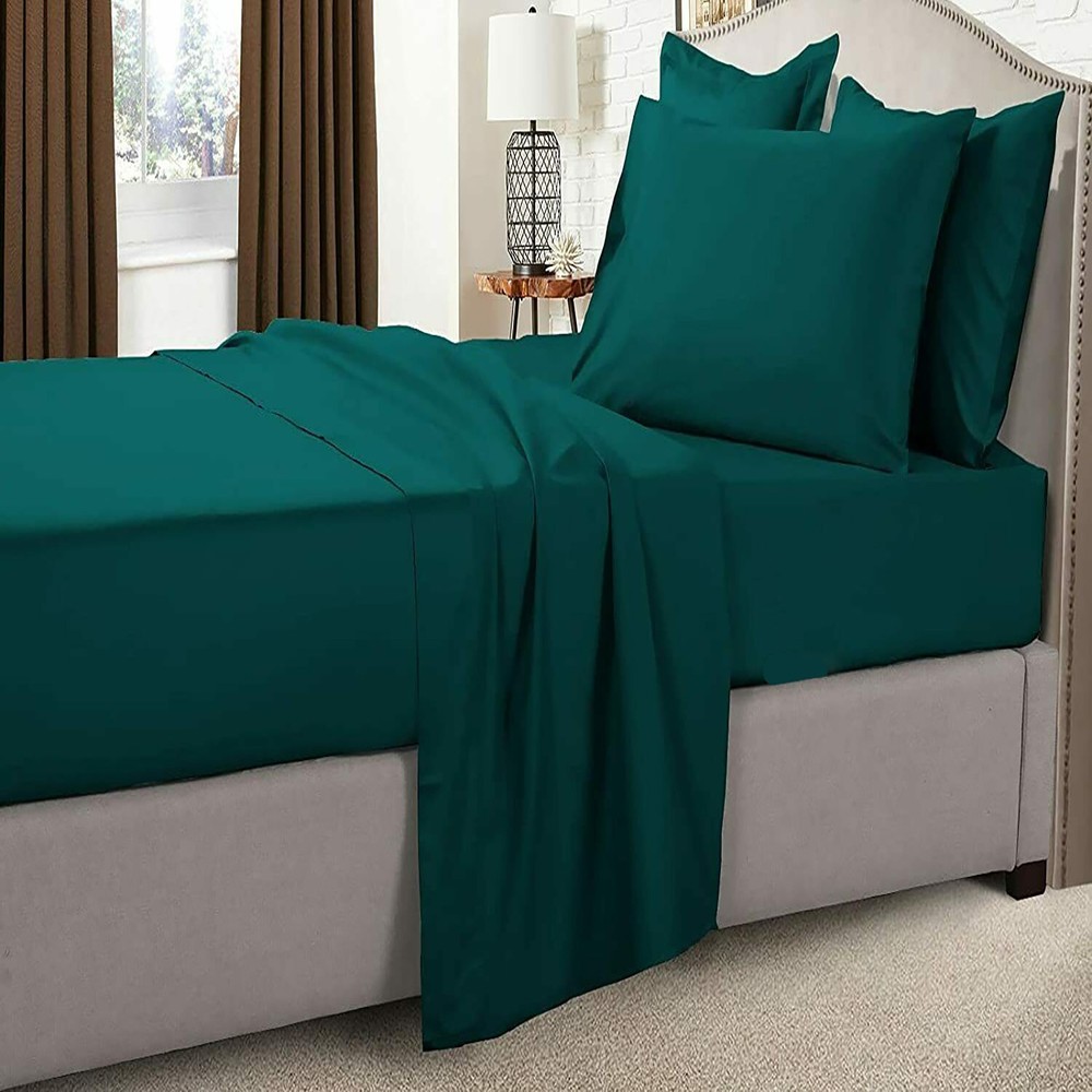 Lovely Solid Teal Sheet Collection 1000/1200 TC 100% Cotton