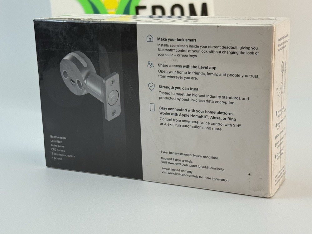 Level Bolt Smart Lock – Bluetooth Keyless Entry Deadbolt, Works with Ring & Home