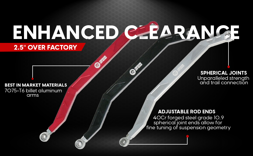 Freedom Off-Road 17+ RZR High Clearance Heavy Duty Radius Rod Set (4) Polished