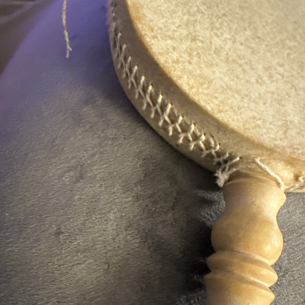 Monkey Drum 14” Long 7” Wide Hand Spin Musical Primitive