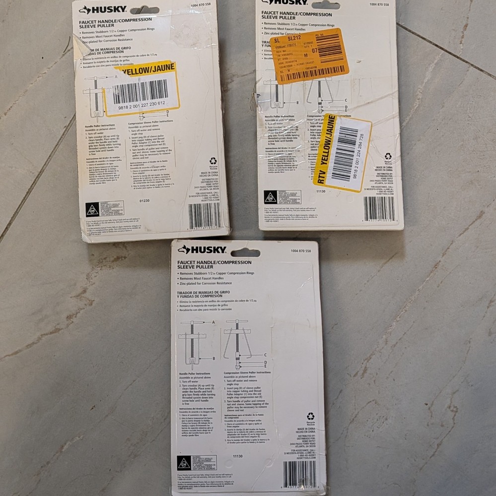 Husky Faucet Handle Compression Sleeve Puller