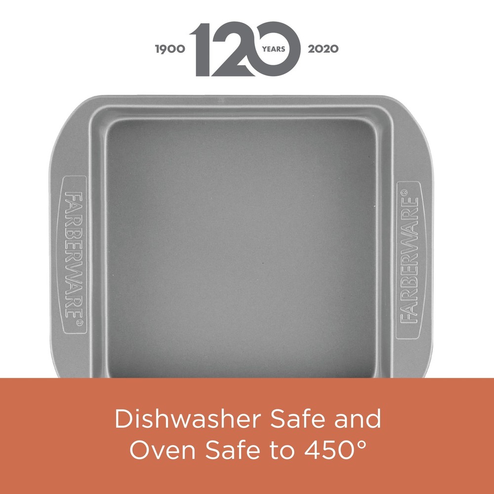 Farberware Nonstick Bakeware Cookie Pan and Cake Pan Set, 4-Piece, Gray