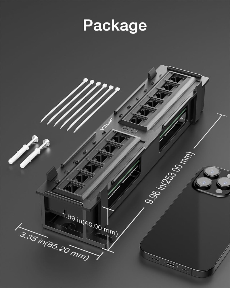 12-Port Cat6 Patch Panel 1000 Mbps for Home and Office Network Panel UTP with...