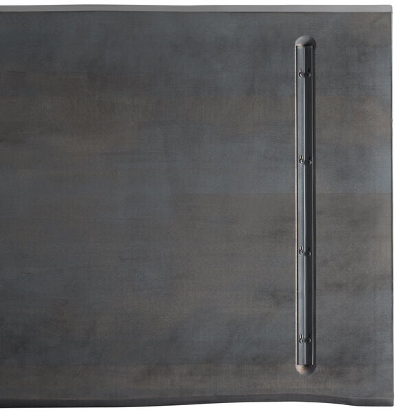 30" x 60" Rectangular Solid Wood Live Edge Restaurant Table Top in Gray Wood