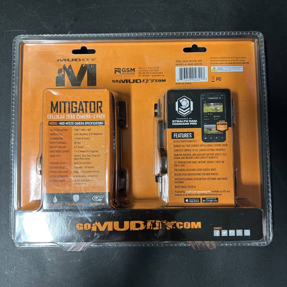 Muddy Mitigator Cellular 24MP Imaging Trail Camera 2 Pack Bundle