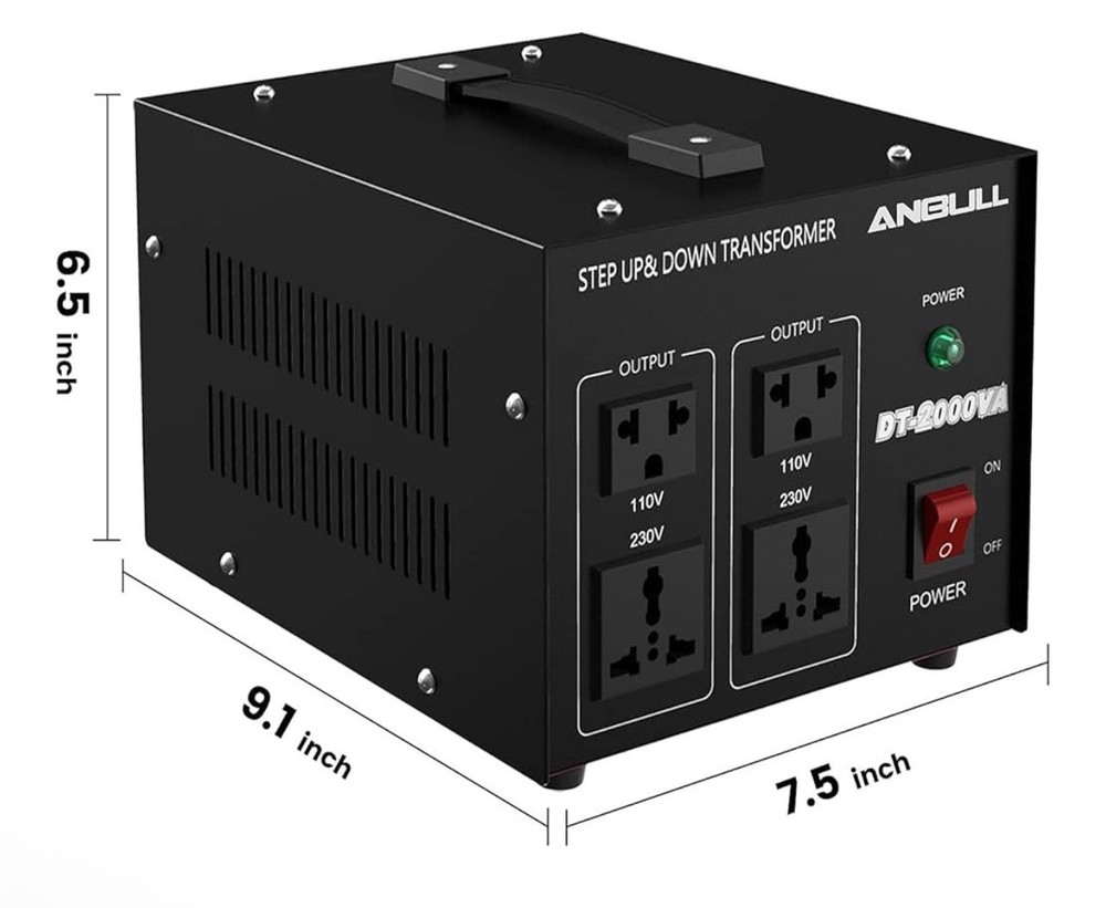 Anbull 2000 Watt Voltage Transformer Step Up/ Step Down