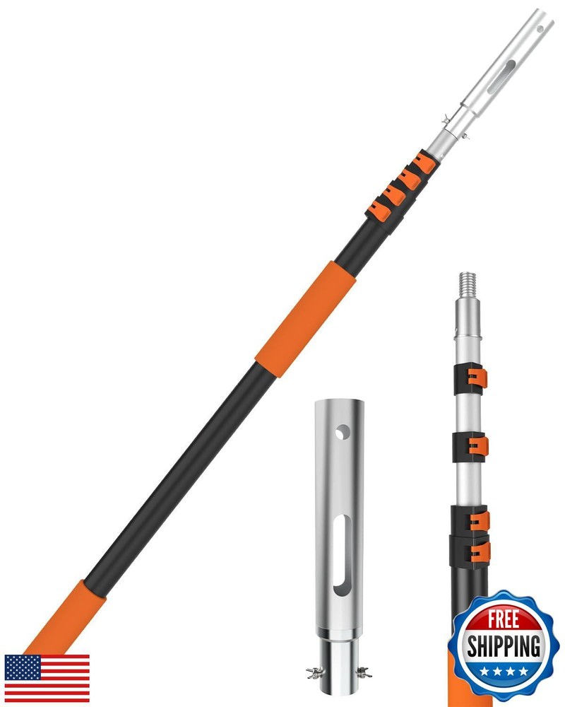 AgiiMan 3-12 FT Telescopic Pool Pole, Swimming Pool Pole with 4 Baffle Locks