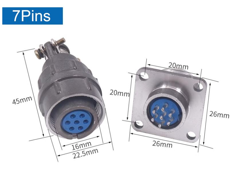 CX16 Series Aviation Plug & Socket Panel Mount Electrical Wire Connector 16mm