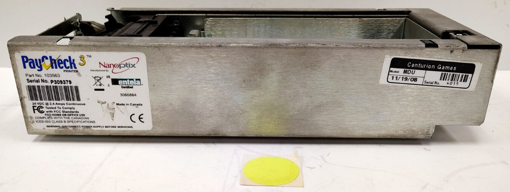 NANO PTIX PAYCHECK PRINTER 24VDC @ 2.4A CLASS B 103563