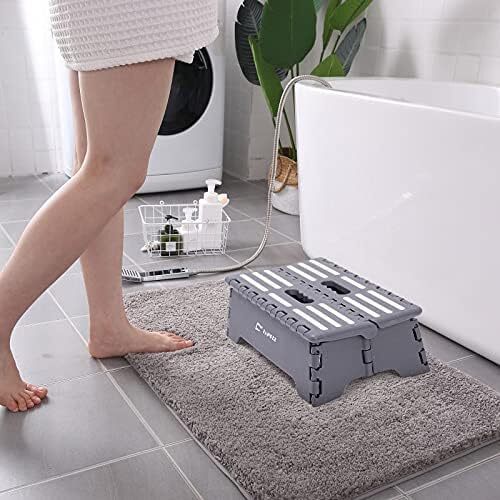 Fanwer 5 inch Portable Folding Step Stool Safe & Stable Foldable Stepping S...