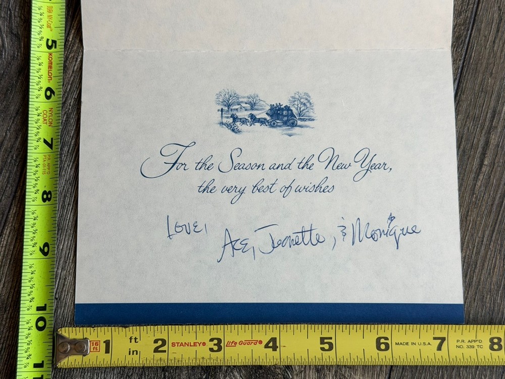 KISS Christmas Card ACE FREHLEY Jeanette Monique Vintage Kiss Memorabilia Aucoin