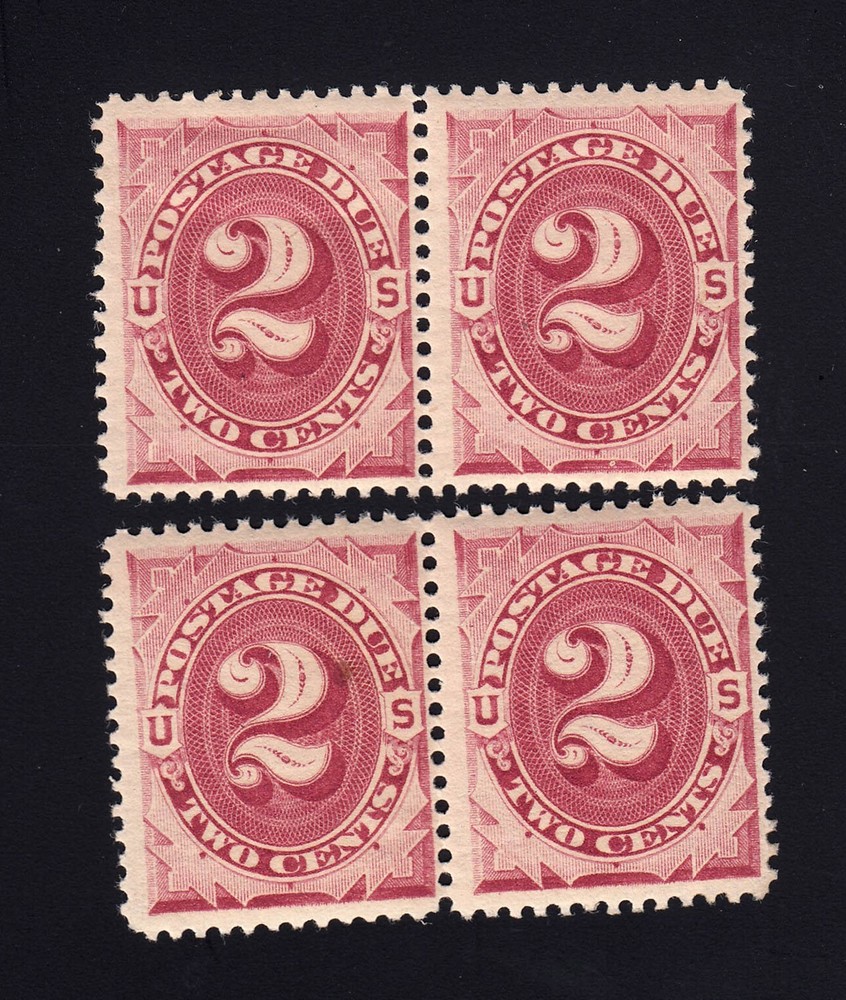 Scott #J22 2c Postage Due - (4) Mint Light Gum Disturbance