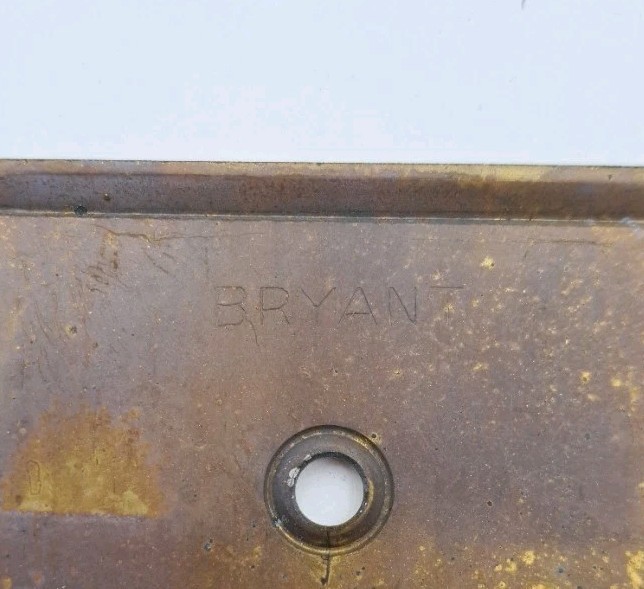 Vintage Brass Round Outlet Socket Wall Cover Plate Rectangle Old Hardware