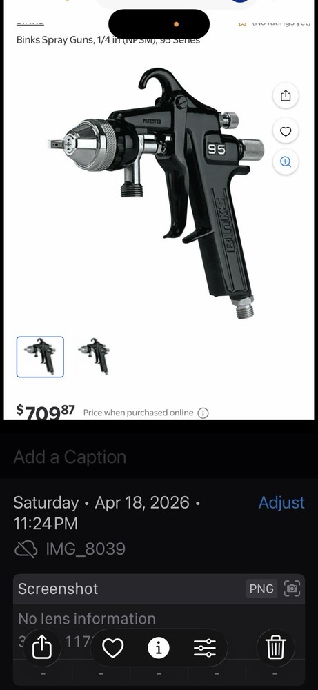 Binks 95 Spray Gun and cup