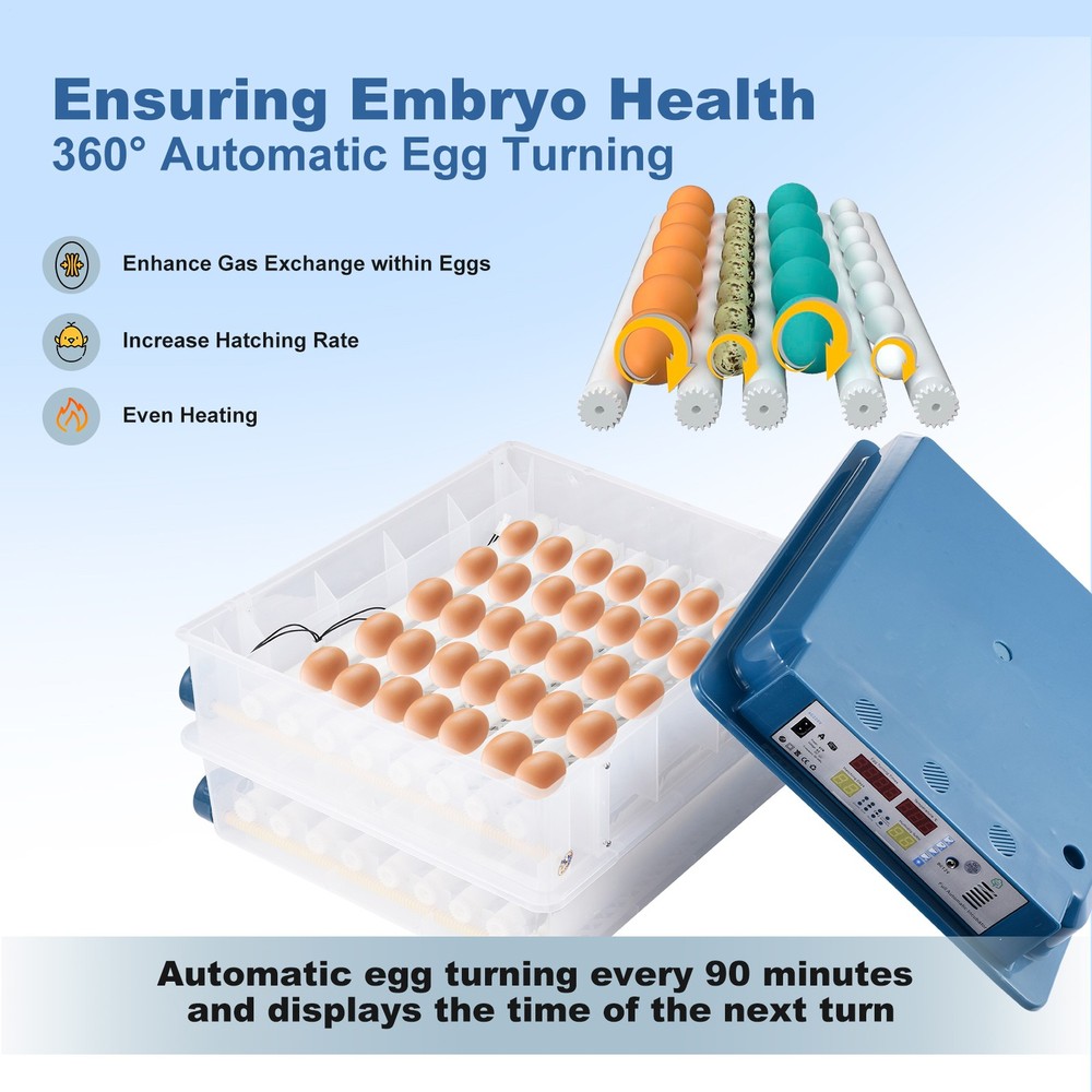 120 Eggs Incubator Temperature Control Automatic Digital Chicken Egg Hatcher New
