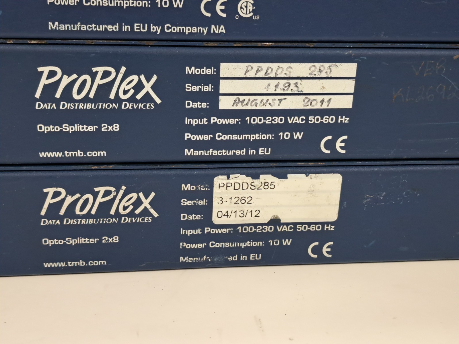 TMB ProPlex PPDDS285 DMX512 Opto-Splitter 2x8 2x 5-Pin XLR In 8x Out Rackmount