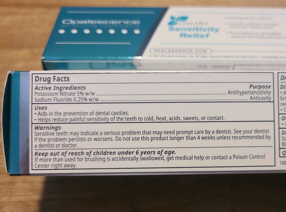 Opalescence Whitening Toothpaste - Sensitivity Relief - Cool Mint - 4.7oz