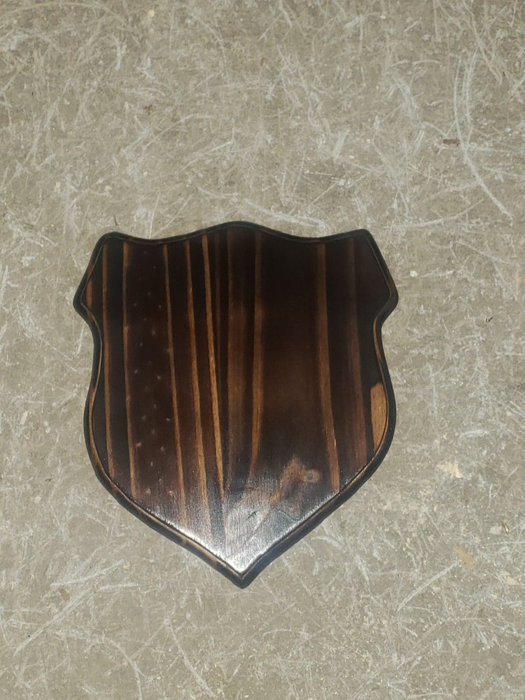 Deer Antler Mounting Plaque Burnt Pine Shield Walnut Stain