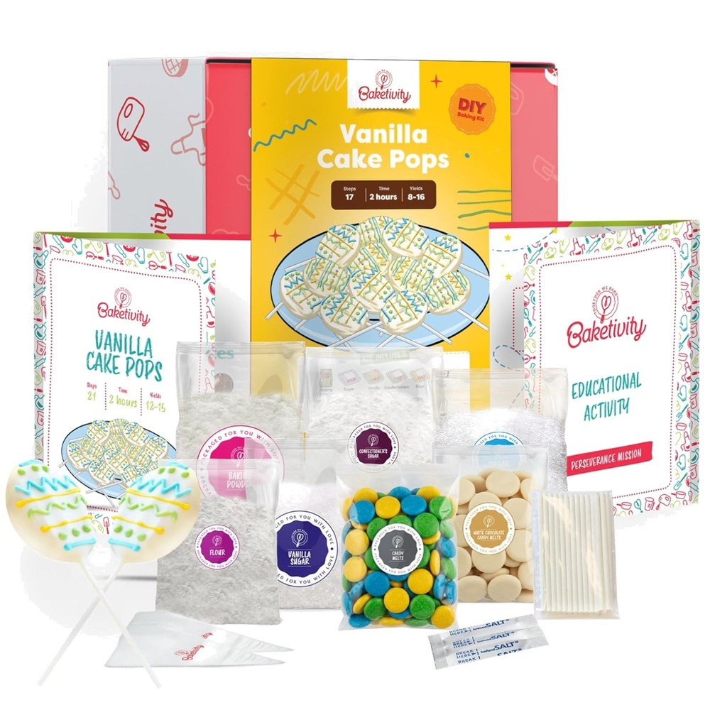 Educational Baking Set for Kids - Vanilla Cake Pops DIY Kit
