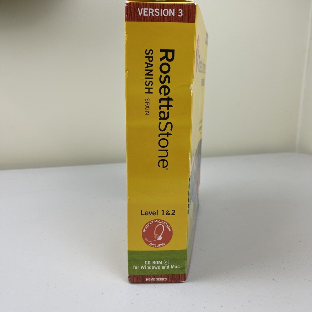 Rosetta Stone Spanish Level 1 & 2 Version 3 CDs for PC and Mac with headset